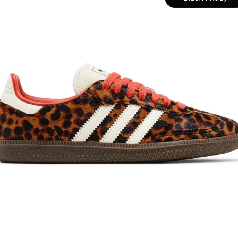 Adidas Leopard Pattern Sneakers with Orange Highlights